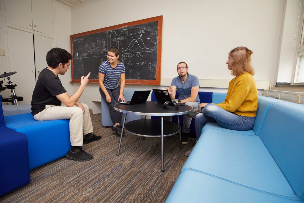 Isidora working with other students